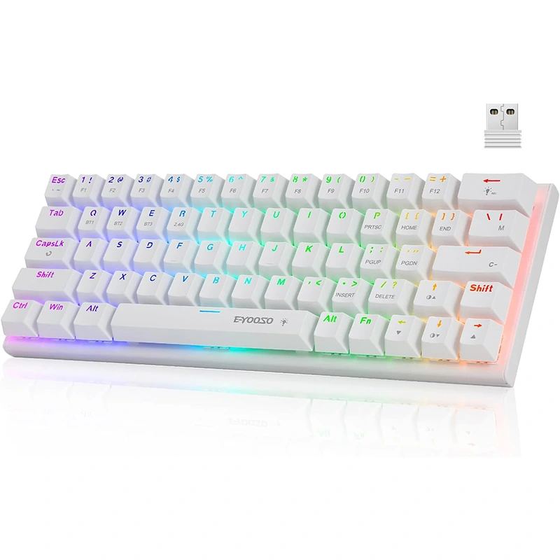 63 RGB пернелері сымсыз BT 2,4 ГГц типті c механикалық ойын пернетақтасы