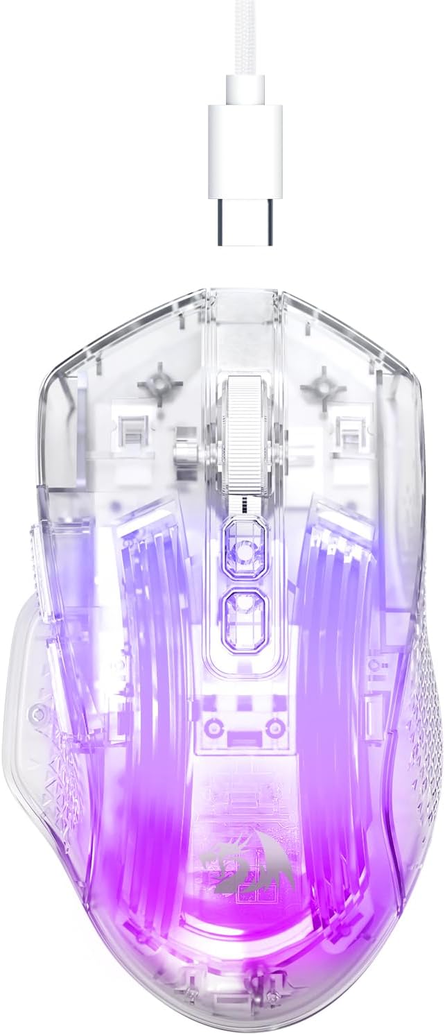 Ақ M695CT 24000 DPI 8 RGB жарықдиодты жарықдиодты шам